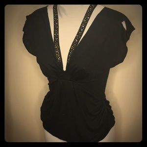 Express Jeweled Neck Blouse